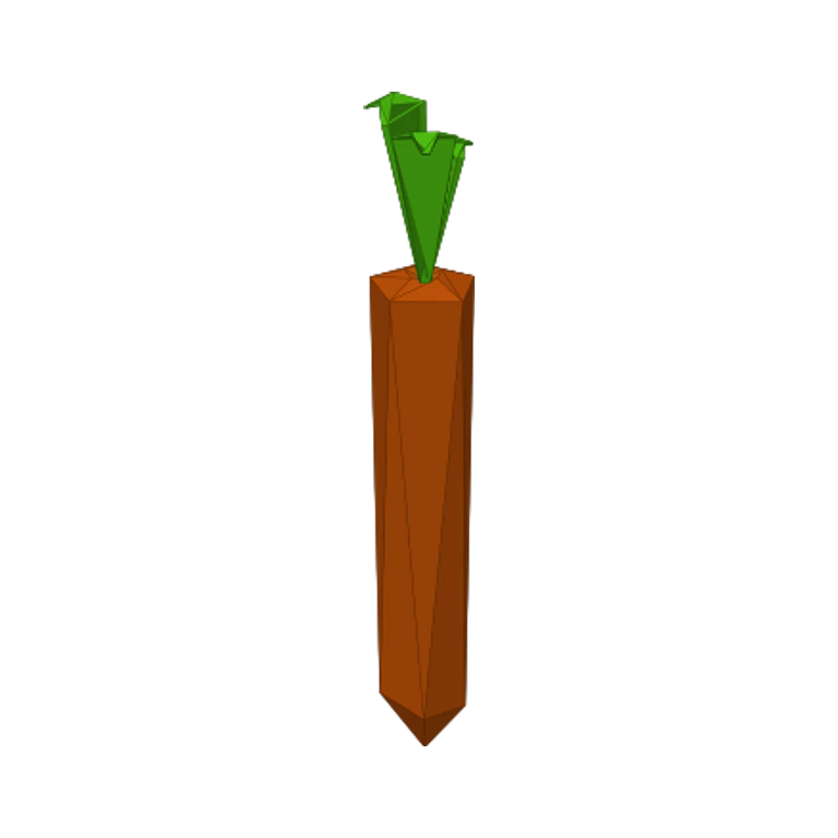 Game-derived low-poly Carrot bait model from How to Fish