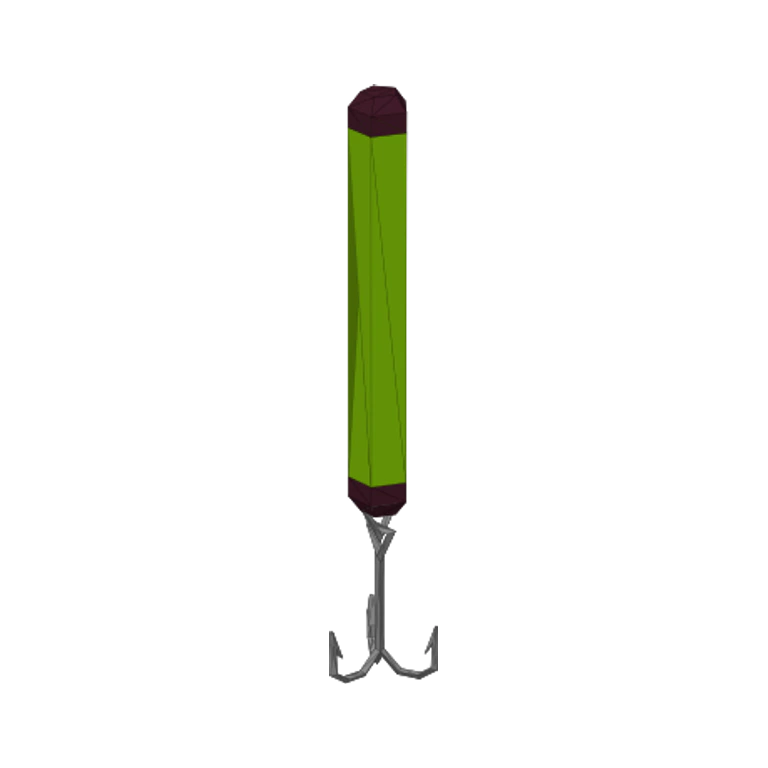 Game-derived low-poly Scientific Boss Lure model from How to Fish