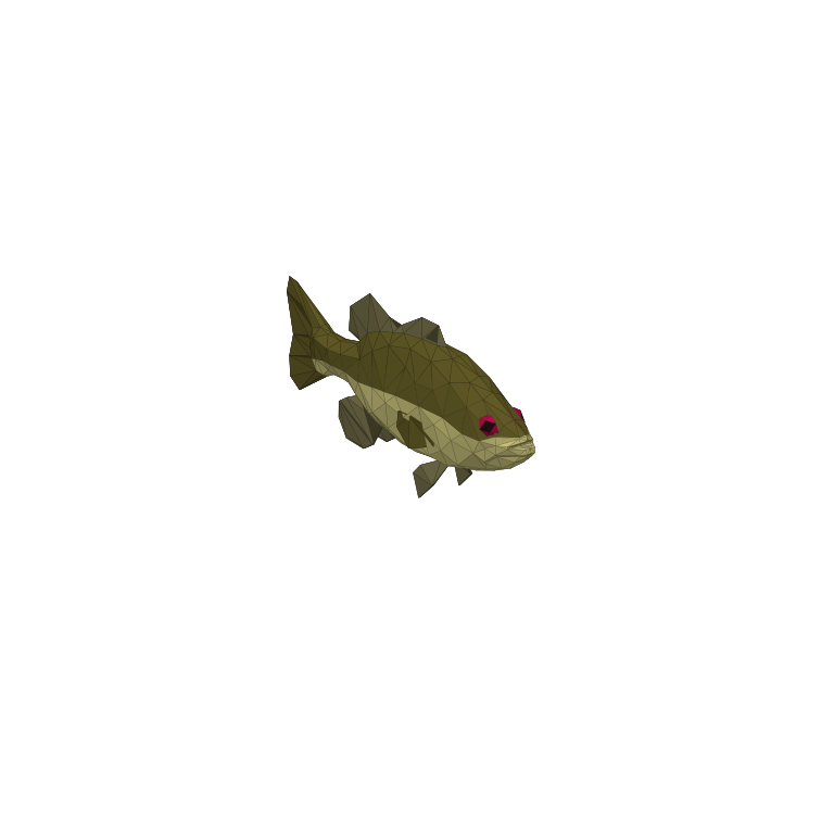 In-game creature asset render of Bass