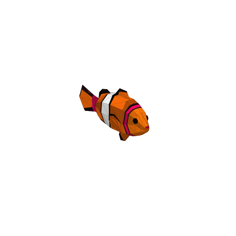 In-game creature asset render of Clownfish