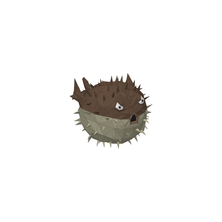 In-game creature asset render of Pufferfish