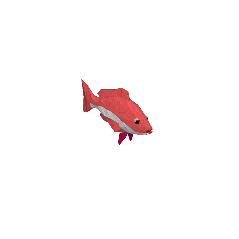 In-game creature asset render of Red Snapper