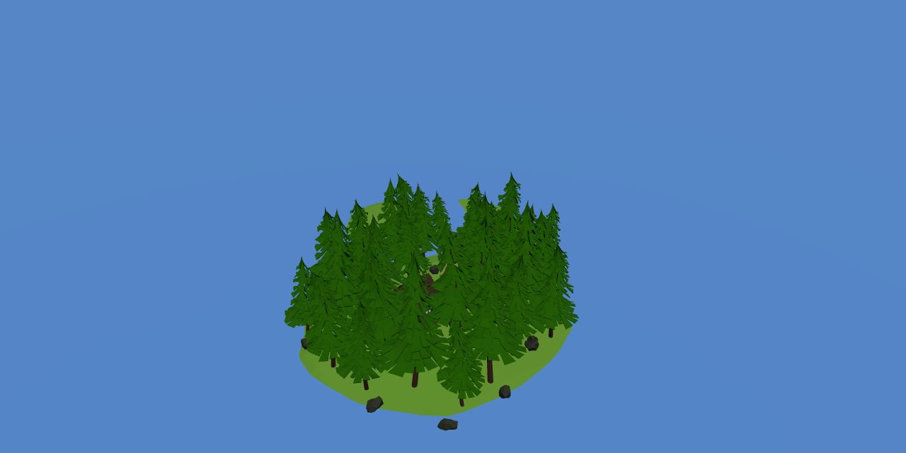 Forest Island scene from the How to Fish 3D island model